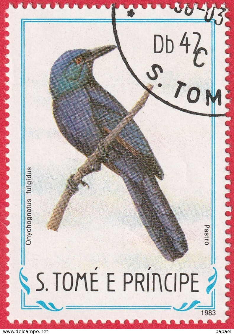 N° Yvert & Tellier 793 - Sao Tomé-et-Principe (1983) (Oblitéré) - Oiseaux - ''Onychoniatus Fulgidus'' - Sao Tome Et Principe
