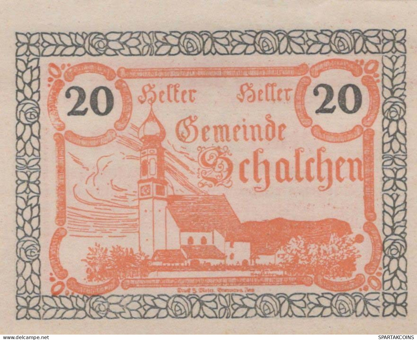 20 HELLER 1920 Stadt SCHALCHEN Oberösterreich Österreich Notgeld Banknote #PF047 - Lokale Ausgaben