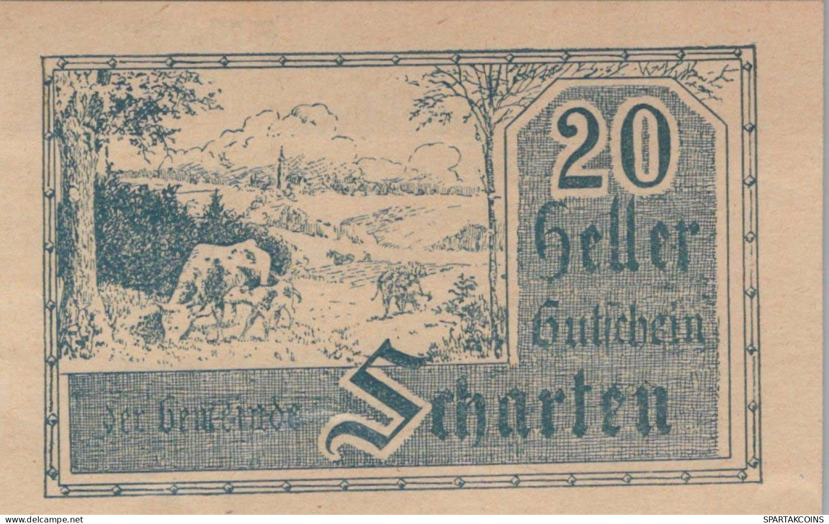 20 HELLER 1920 Stadt SCHARTEN Oberösterreich Österreich Notgeld Banknote #PE713 - Lokale Ausgaben