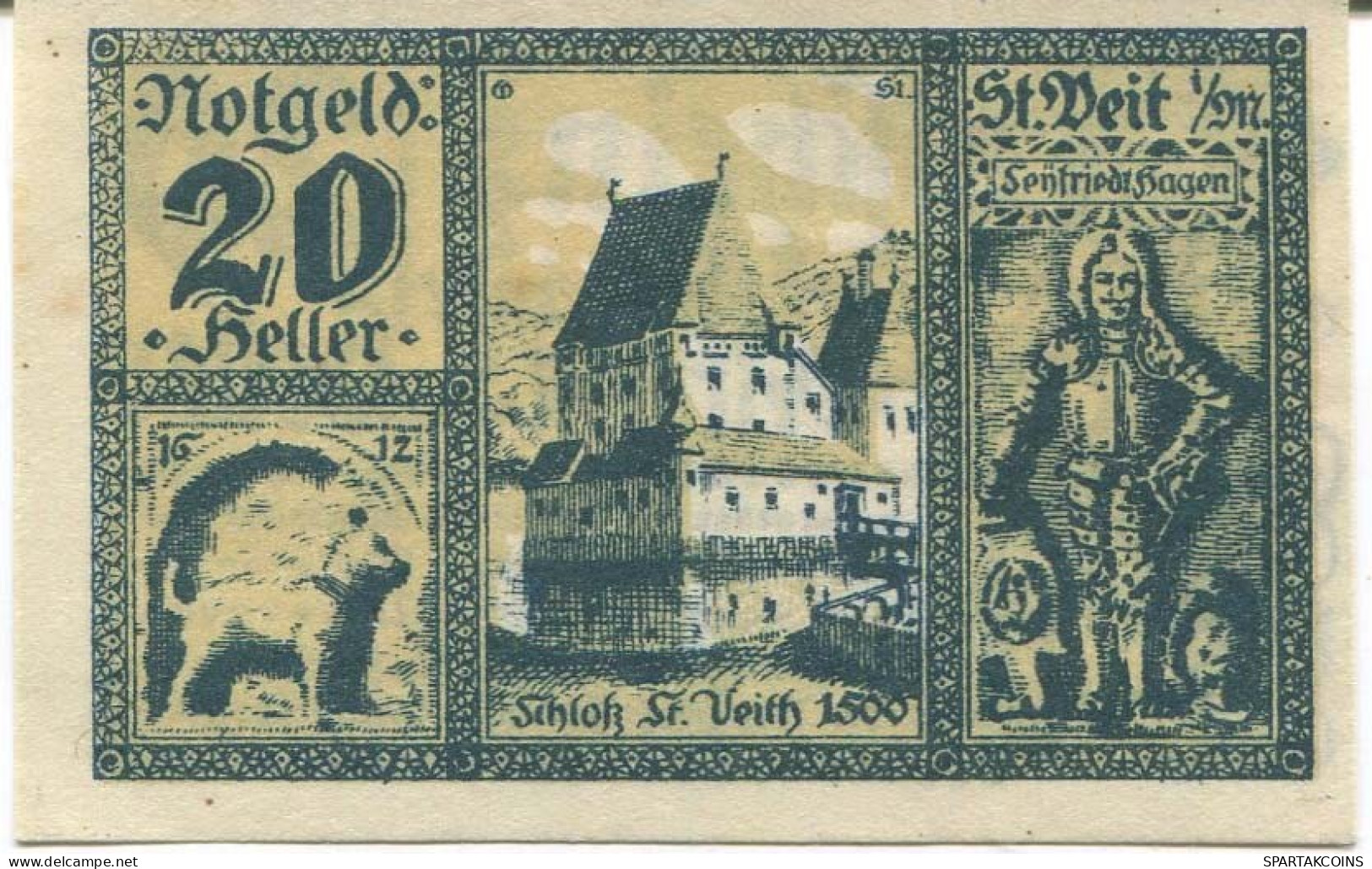 20 HELLER 1920 Stadt SANKT VEIT IM MÜHLKREIS Oberösterreich Österreich Notgeld Papiergeld Banknote #PL749 - [11] Emissions Locales