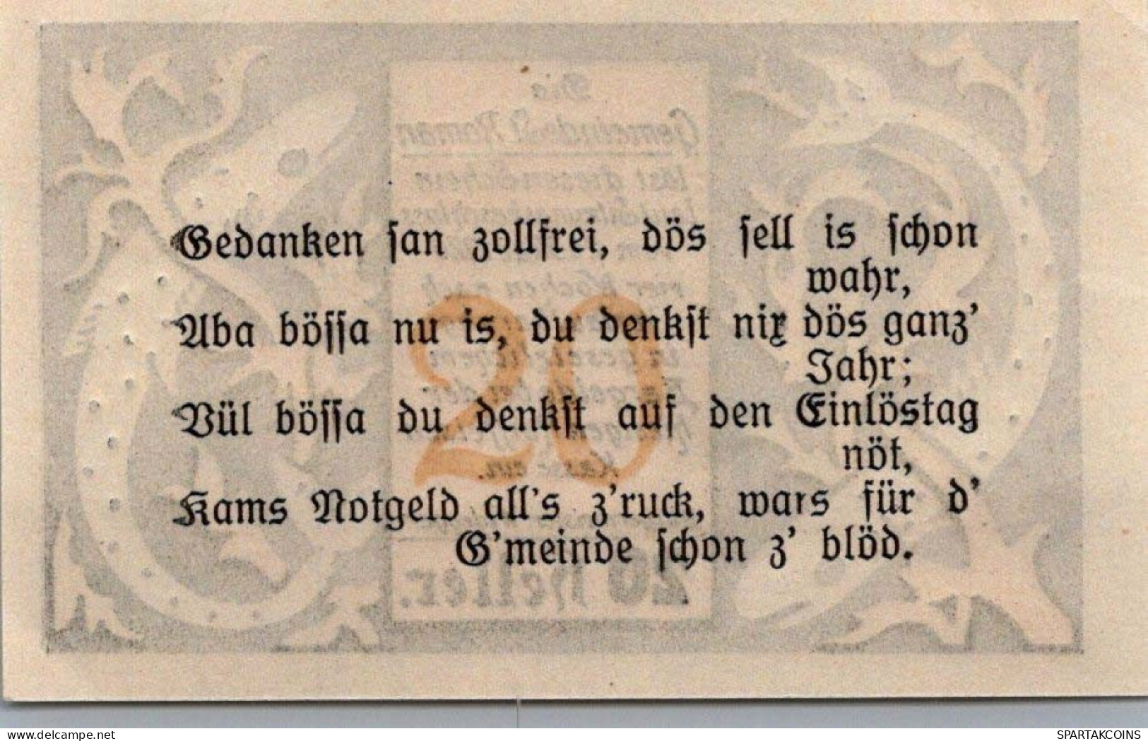 20 HELLER 1920 Stadt SANKT ROMAN Oberösterreich Österreich Notgeld #PE715 - [11] Local Banknote Issues