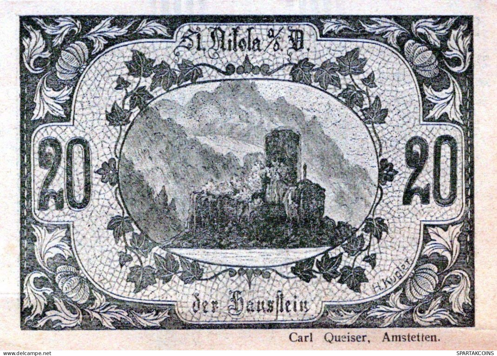 20 HELLER 1920 Stadt SANKT NIKOLA AN DER DONAU Oberösterreich Österreich #PI400 - Lokale Ausgaben
