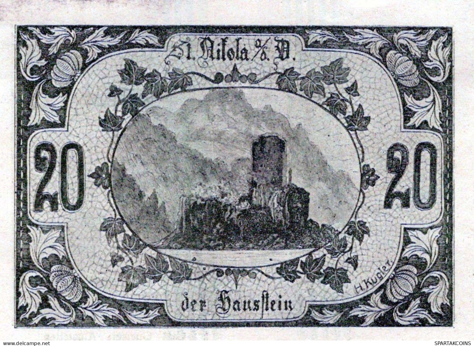 20 HELLER 1920 Stadt SANKT NIKOLA AN DER DONAU Oberösterreich Österreich #PE884 - Lokale Ausgaben