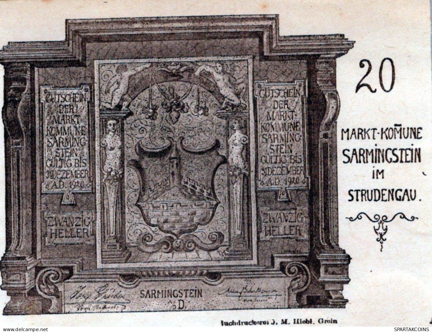 20 HELLER 1920 Stadt SANKT NIKOLA AN DER DONAU Oberösterreich Österreich #PE782 - [11] Local Banknote Issues