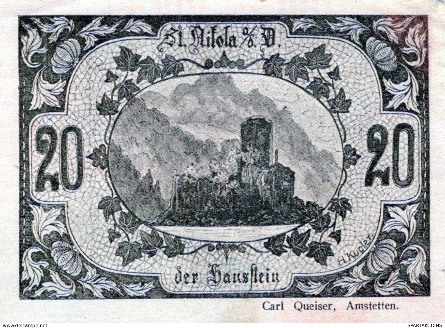 20 HELLER 1920 Stadt SANKT NIKOLA AN DER DONAU Oberösterreich Österreich #PE777 - Lokale Ausgaben
