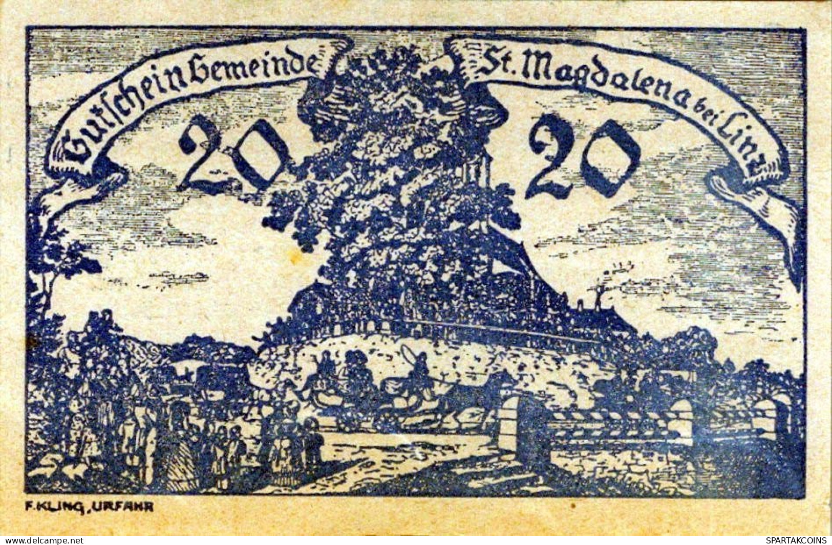 20 HELLER 1920 Stadt SANKT MAGDALENA BEI LINZ Oberösterreich Österreich #PE804 - [11] Local Banknote Issues