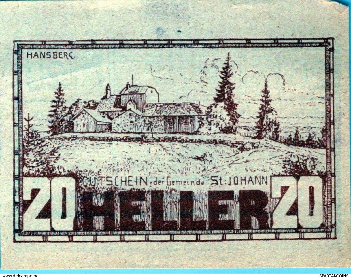 20 HELLER 1920 Stadt SANKT JOHANN AM WIMBERG Oberösterreich Österreich #PE683 - [11] Local Banknote Issues