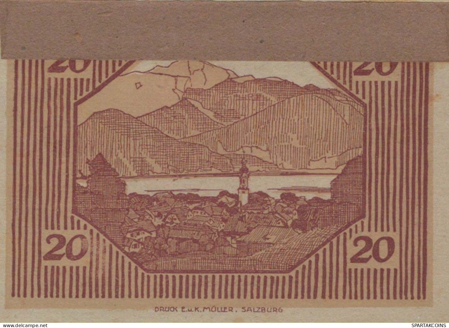 20 HELLER 1920 Stadt SANKT GILGEN Salzburg Österreich Notgeld Banknote #PI278 - Lokale Ausgaben