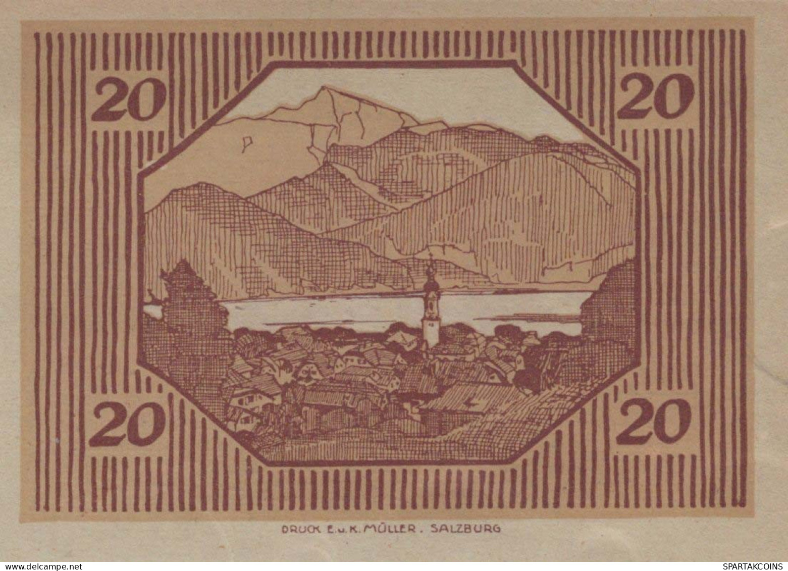 20 HELLER 1920 Stadt SANKT GILGEN Salzburg Österreich Notgeld Banknote #PE603 - [11] Emissions Locales