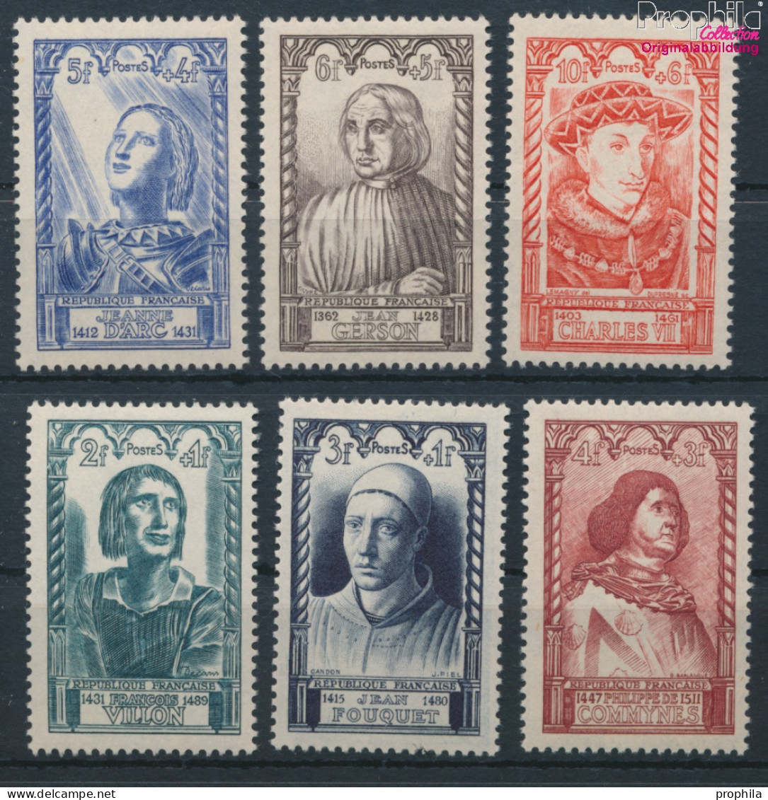 Frankreich 765-770 (kompl.Ausg.) Postfrisch 1946 Berühmte Franzosen (10391198 - Unused Stamps