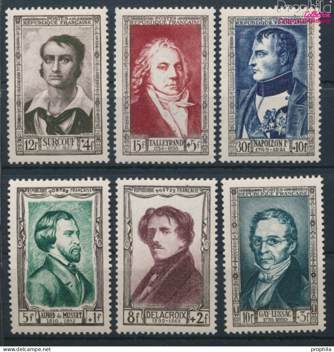 Frankreich 909-914 (kompl.Ausg.) Postfrisch 1951 Berühmte Franzosen (10391203 - Unused Stamps