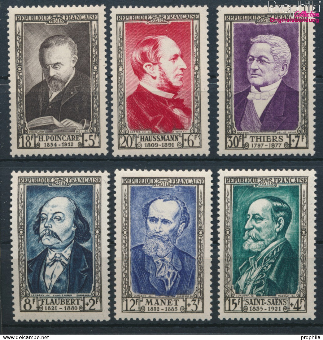 Frankreich 948-953 (kompl.Ausg.) Postfrisch 1952 Berühmte Franzosen (10391205 - Unused Stamps