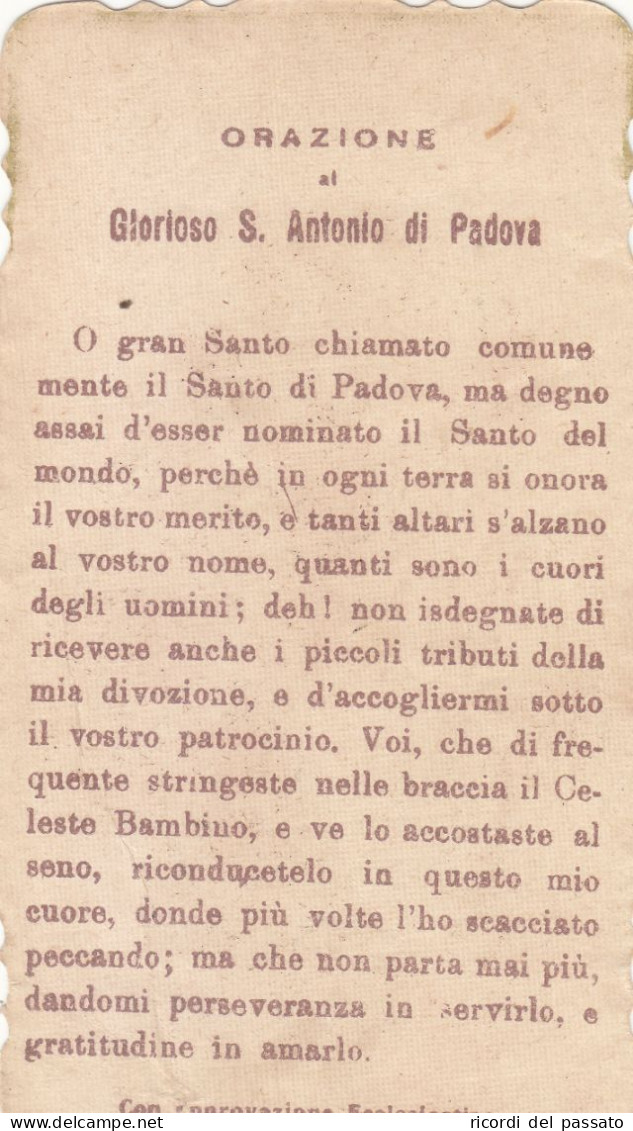 Santino Fustellato S.antonio Di Padova - Devotion Images