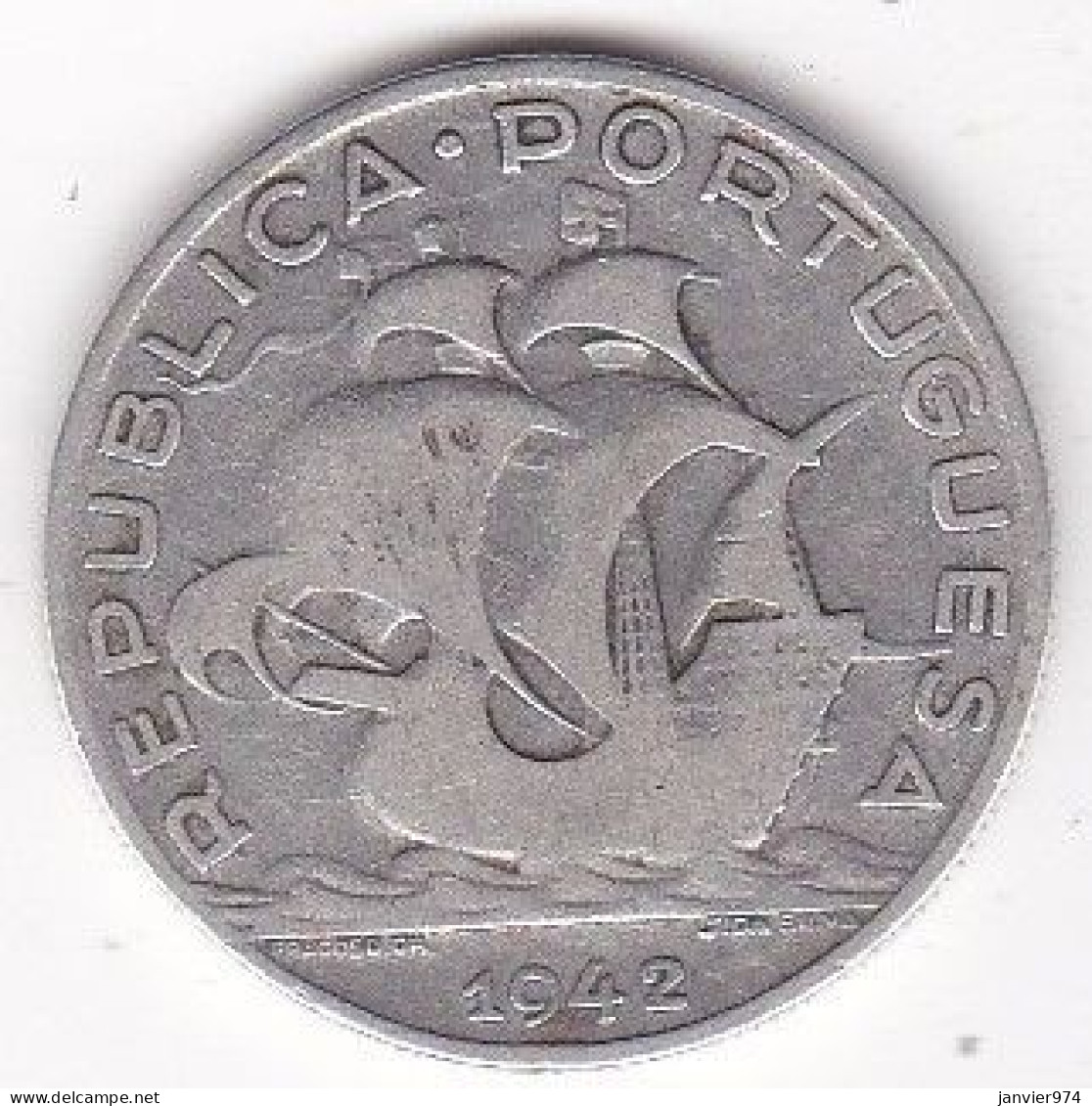 Portugal . 5 Escudos 1942 , En Argent, KM# 581 - Portugal