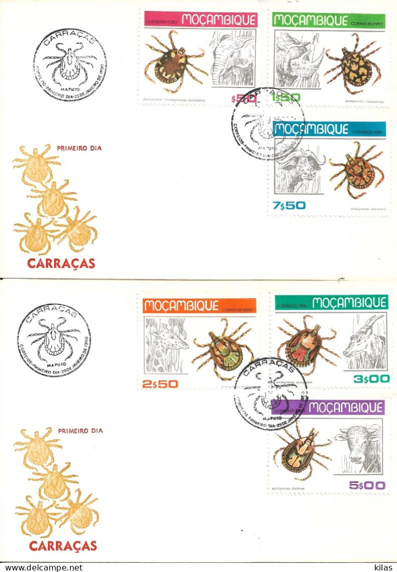 MOZAMBIQUE 1980  Insects, TICKS FDC - Mosambik