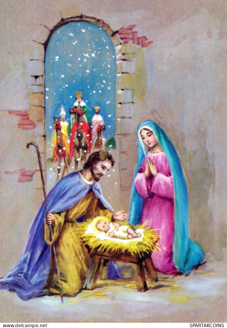 Virgen Mary Madonna Baby JESUS Christmas Religion Vintage Postcard CPSM #PBB781.GB - Jungfräuliche Marie Und Madona