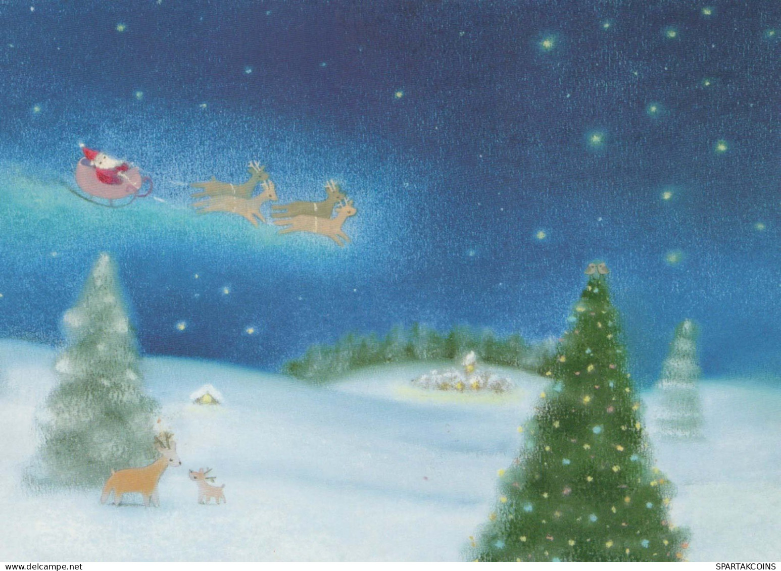 SANTA CLAUS Happy New Year Christmas Vintage Postcard CPSM #PBB124.GB - Santa Claus
