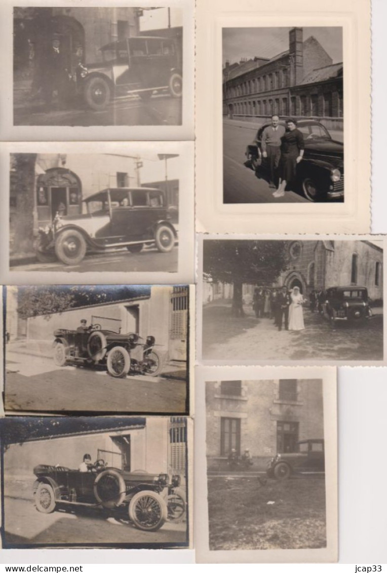 AUTOMOBILES ANCIENNES  -  LOT DE 12 PHOTOS  - - Auto's