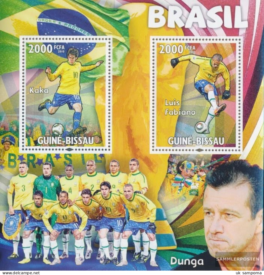 Guinea-Bissau Miniature Sheet 799 (complete. Issue) Unmounted Mint / Never Hinged 2010 Brazil, Kaka, Luis Fabiano, Ing - Guinea-Bissau