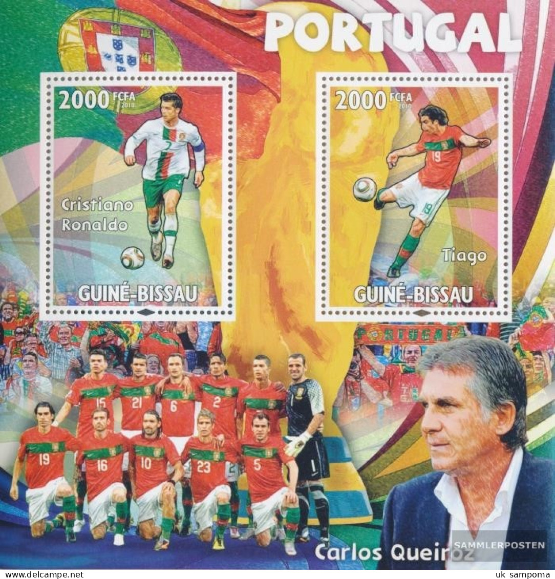 Guinea-Bissau Miniature Sheet 797 (complete. Issue) Unmounted Mint / Never Hinged 2010 Cristiano Ronaldo, Tiago, C. Quei - Guinée-Bissau