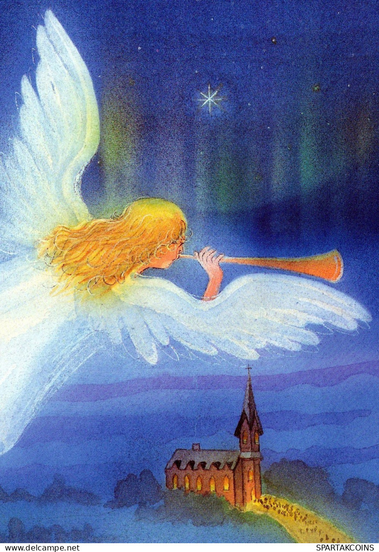 ANGELO Buon Anno Natale Vintage Cartolina CPSM #PAJ344.IT - Anges
