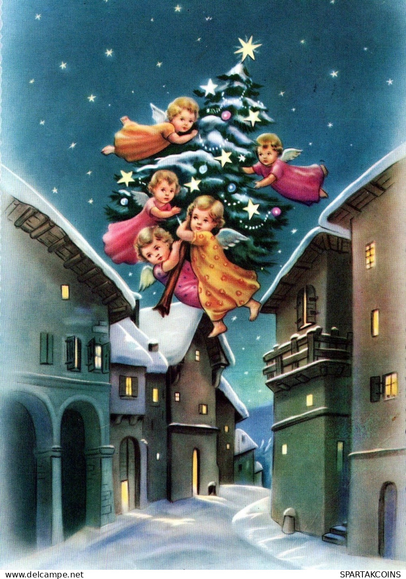 ANGELO Buon Anno Natale Vintage Cartolina CPSM #PAG892.IT - Anges