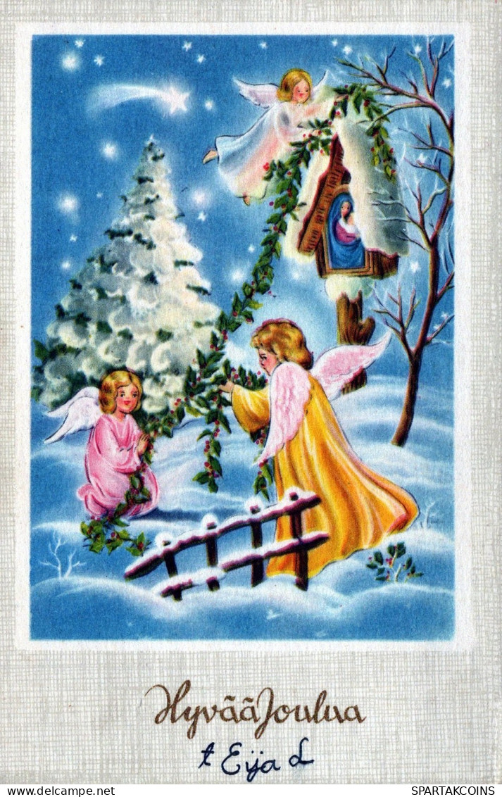 ANGELO Buon Anno Natale Vintage Cartolina CPSMPF #PAG829.IT - Anges