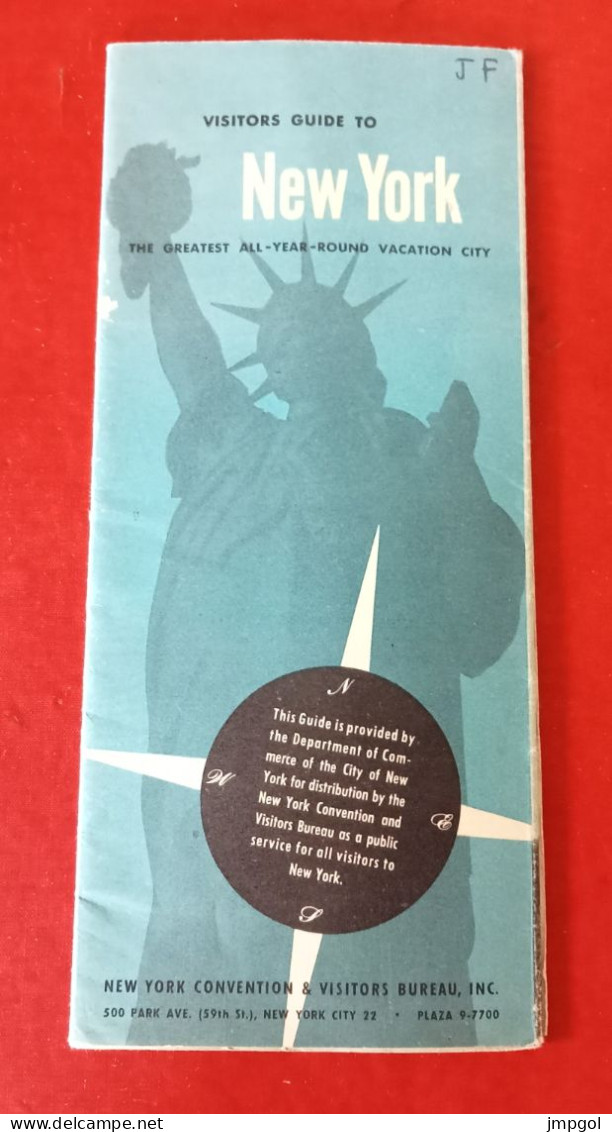 New York Guide Touristique Et Carte 1950 Visitors Guide - Toeristische Brochures