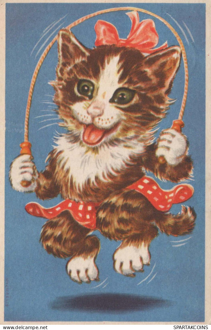 CHAT CHAT Animaux Vintage Carte Postale CPA #PKE748.FR - Katzen