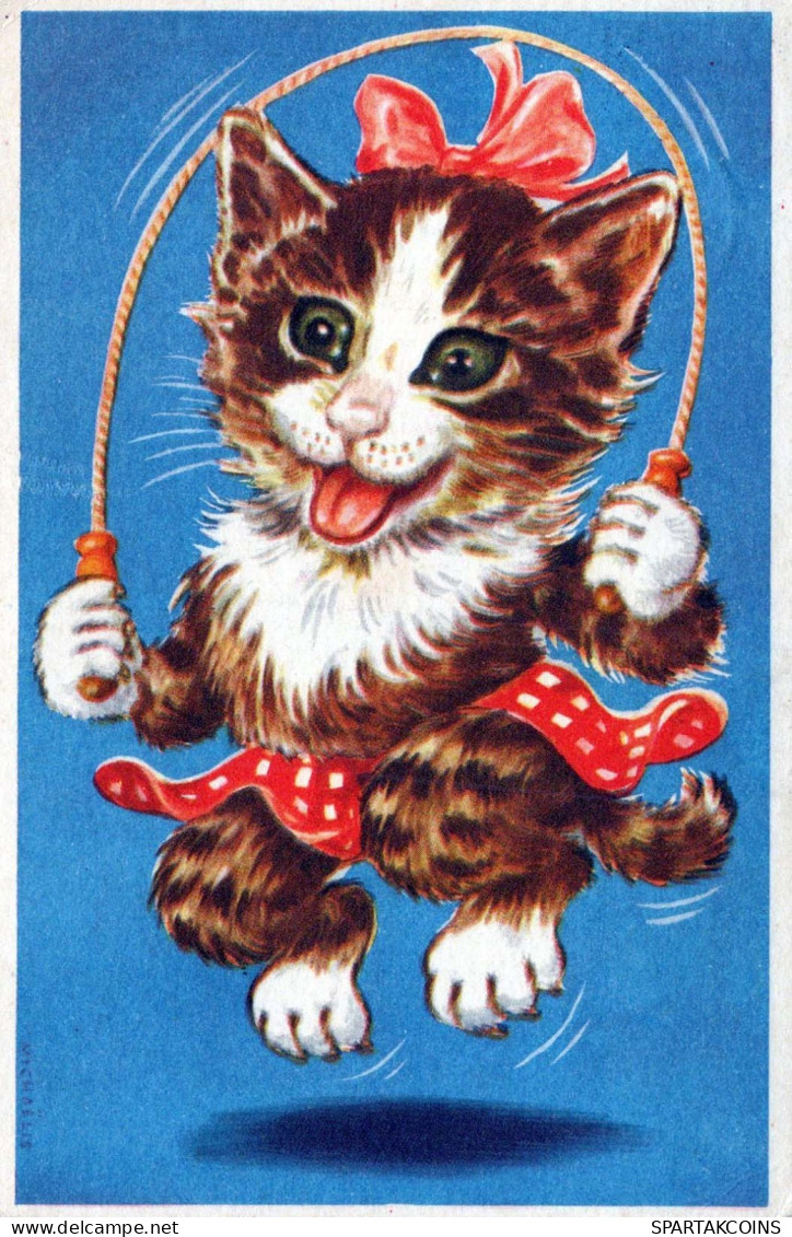 CHAT CHAT Animaux Vintage Carte Postale CPA #PKE748.FR - Katzen