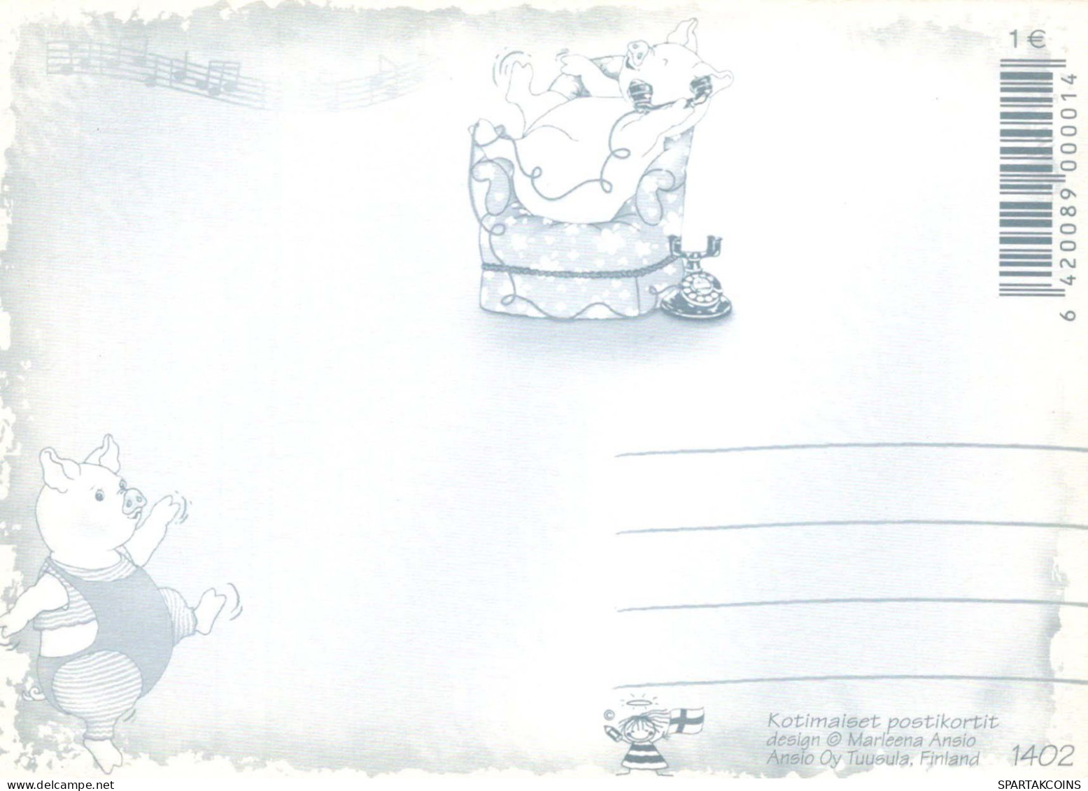 PORCS Animaux Vintage Carte Postale CPSM #PBR755.FR - Cochons