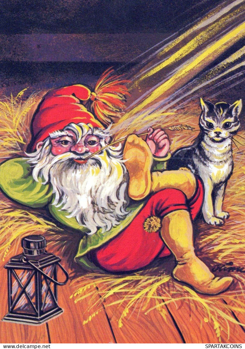 PÈRE NOËL Bonne Année Noël Vintage Carte Postale CPSM #PBL252.FR - Santa Claus