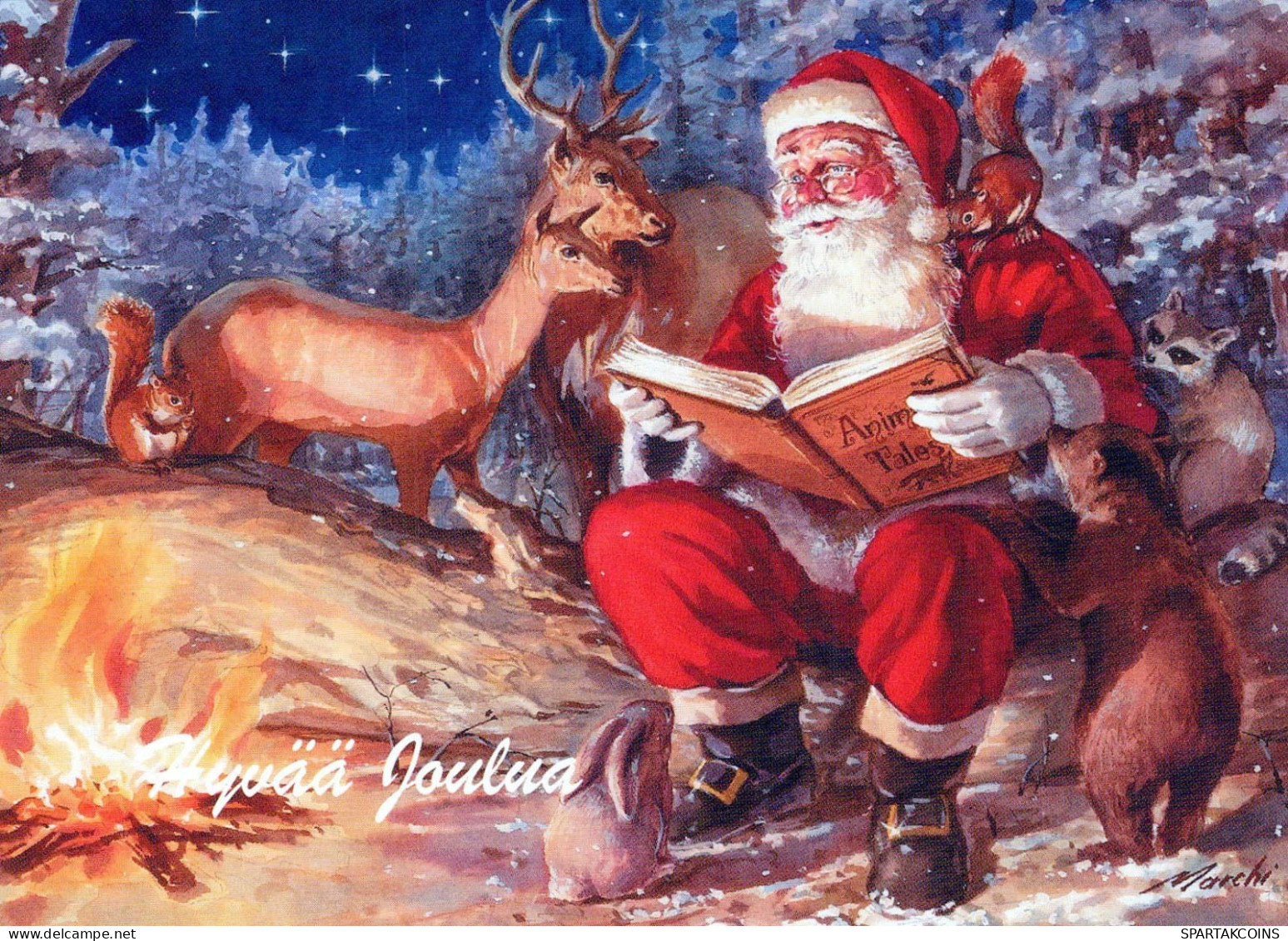 PÈRE NOËL Bonne Année Noël Vintage Carte Postale CPSM #PBB126.FR - Santa Claus