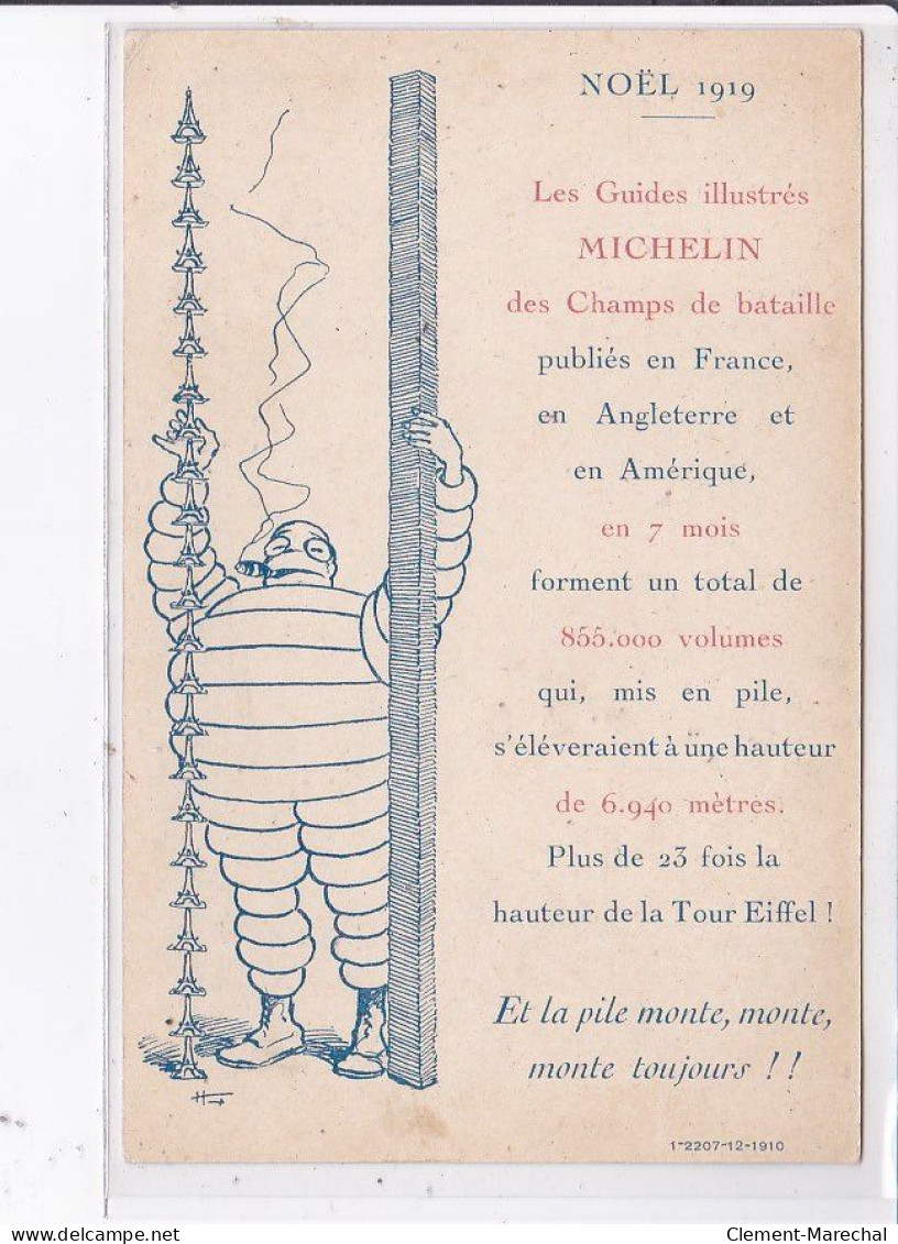 PUBLICITE : Les Guides Michelin Des Champs De Bataille (bibendum - Tour Eiffel)  - Très Bon état - Advertising