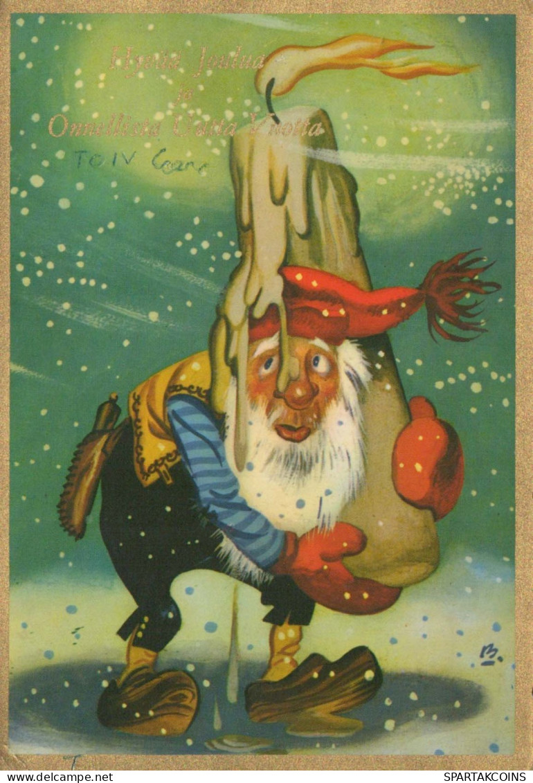 PAPÁ NOEL Feliz Año Navidad Vintage Tarjeta Postal CPSM #PAU613.ES - Santa Claus