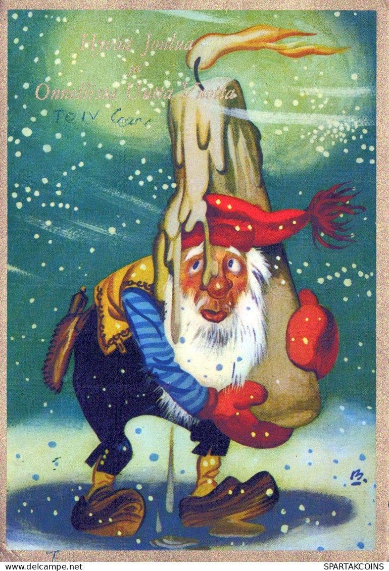 PAPÁ NOEL Feliz Año Navidad Vintage Tarjeta Postal CPSM #PAU613.ES - Santa Claus