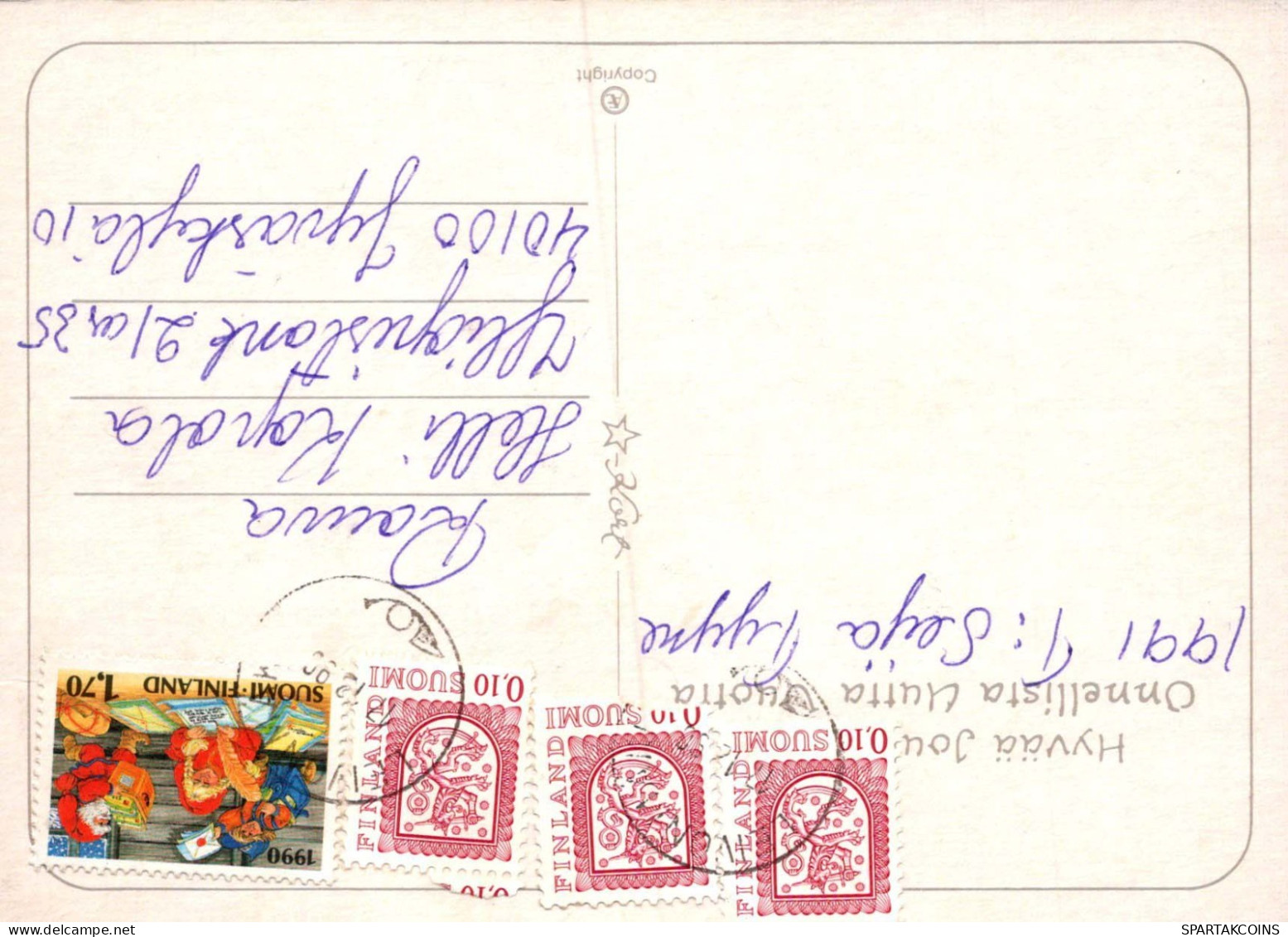 PAPÁ NOEL Feliz Año Navidad Vintage Tarjeta Postal CPSM #PAU550.ES - Santa Claus