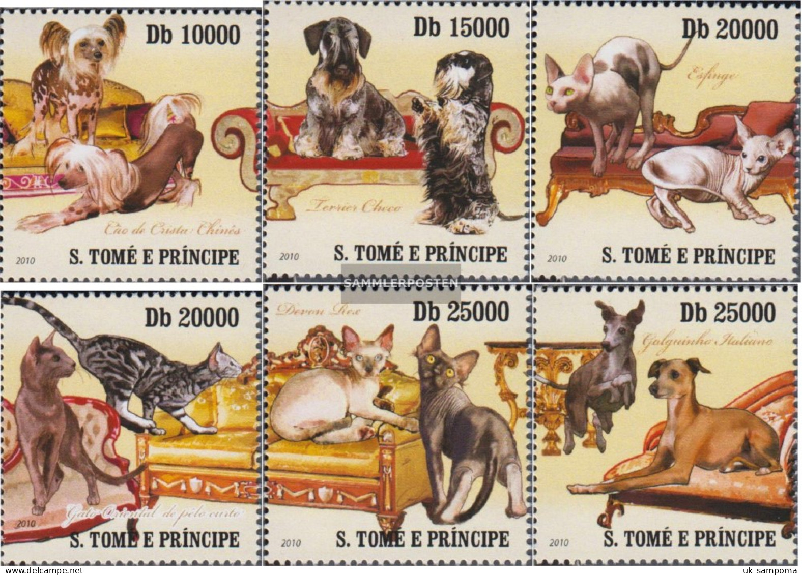 Sao TomE E PrincipE 4308-4313 (complete Issue) Unmounted Mint / Never Hinged 2010 Cats And Hande - Sao Tome Et Principe
