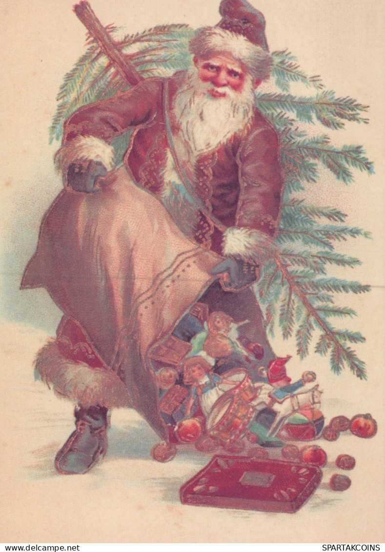 PAPÁ NOEL NAVIDAD Fiesta Vintage Tarjeta Postal CPSM #PAK847.ES - Santa Claus
