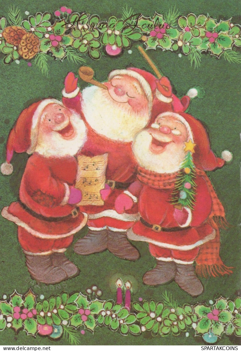 PAPÁ NOEL NAVIDAD Fiesta Vintage Tarjeta Postal CPSM #PAK089.ES - Santa Claus