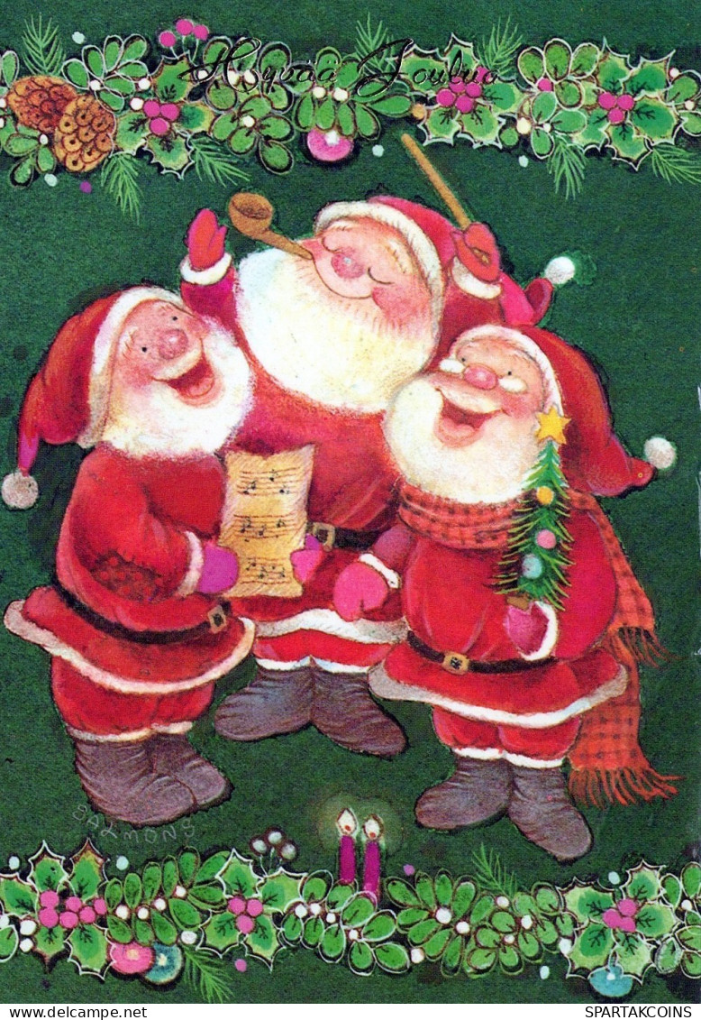 PAPÁ NOEL NAVIDAD Fiesta Vintage Tarjeta Postal CPSM #PAK089.ES - Santa Claus