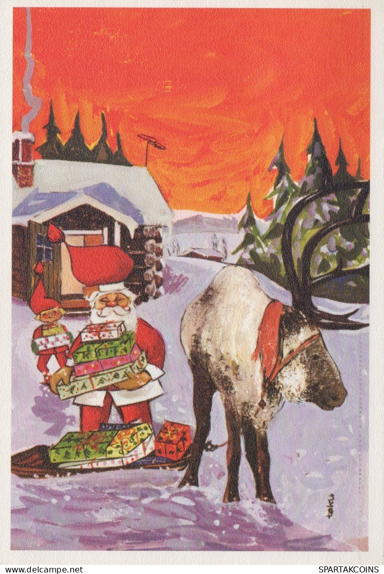 PAPÁ NOEL NAVIDAD Fiesta Vintage Tarjeta Postal CPSM #PAJ953.ES - Santa Claus