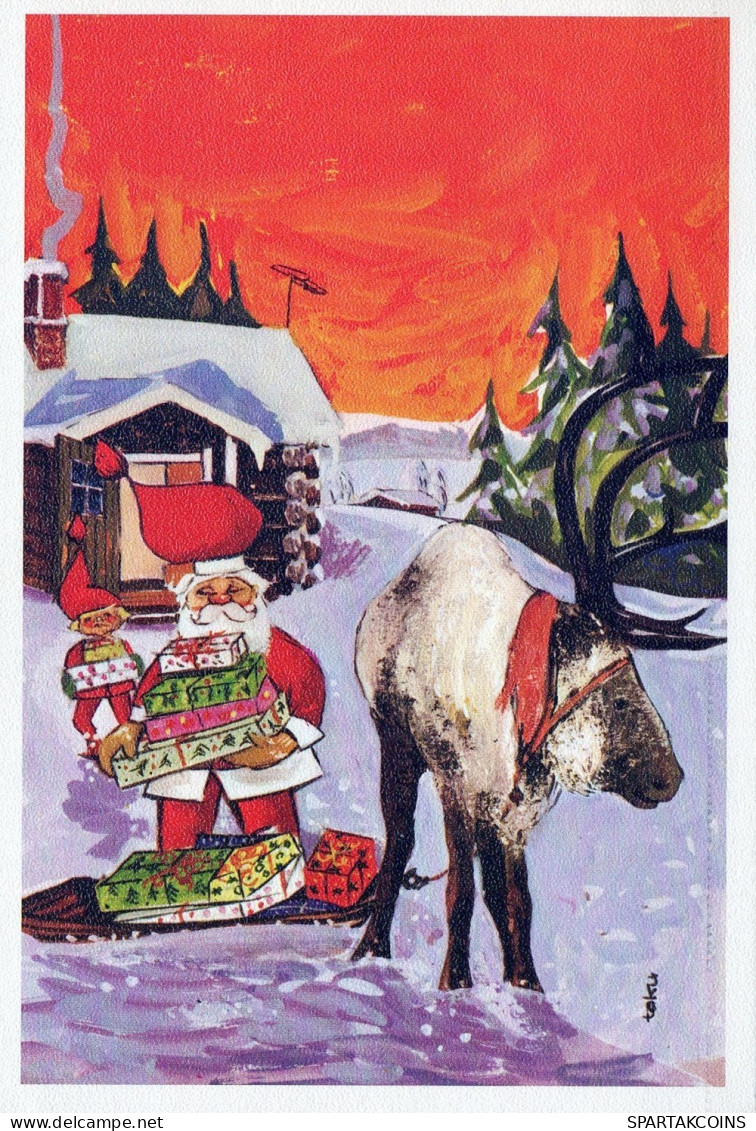 PAPÁ NOEL NAVIDAD Fiesta Vintage Tarjeta Postal CPSM #PAJ953.ES - Santa Claus