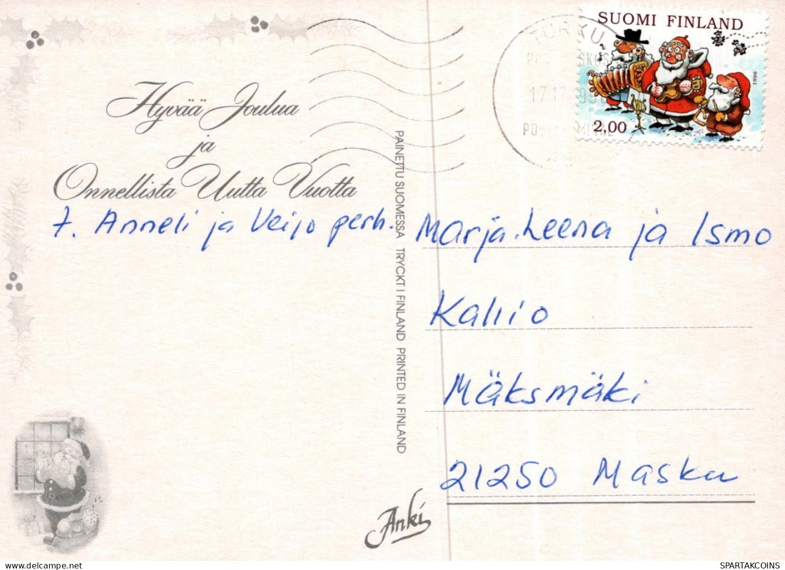 PAPÁ NOEL NAVIDAD Fiesta Vintage Tarjeta Postal CPSM #PAK166.ES - Santa Claus