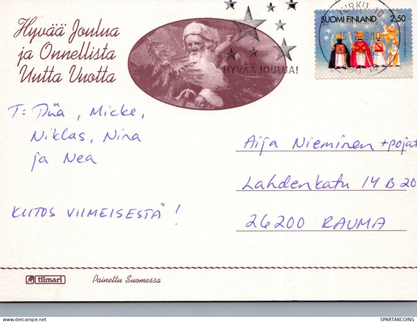PAPÁ NOEL NAVIDAD Fiesta Vintage Tarjeta Postal CPSM #PAJ878.ES - Santa Claus