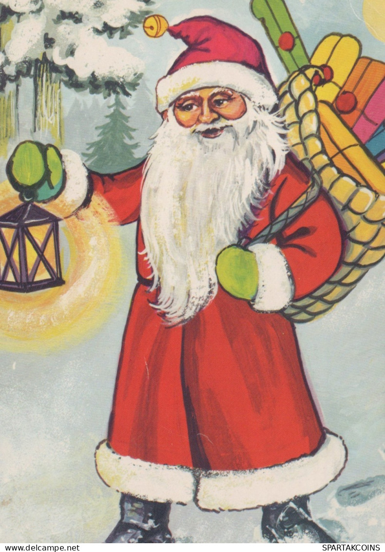 PAPÁ NOEL NAVIDAD Fiesta Vintage Tarjeta Postal CPSM #PAJ604.ES - Santa Claus