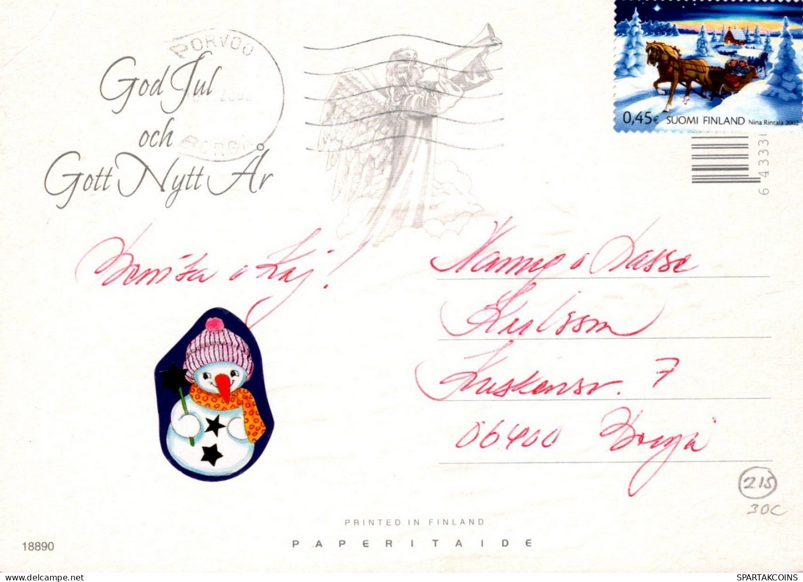 ÁNGEL NAVIDAD Vintage Tarjeta Postal CPSM #PAH886.ES - Anges
