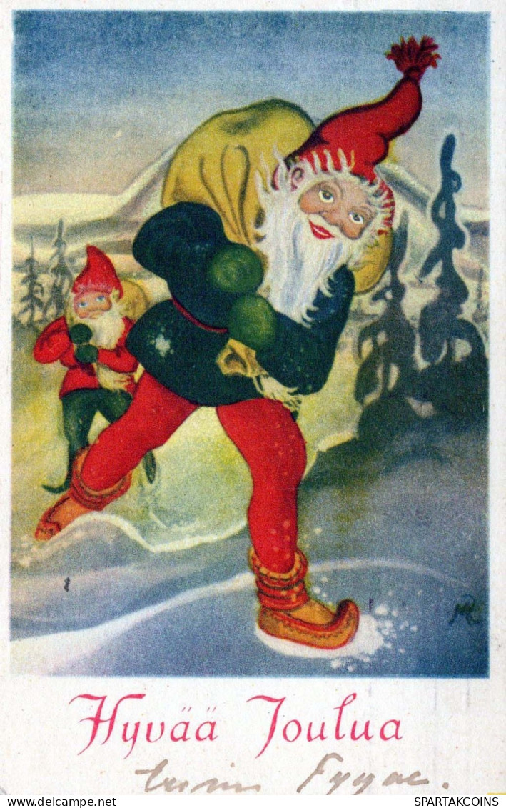 BABBO NATALE Buon Anno Natale Vintage Cartolina CPSMPF #PKG293.IT - Santa Claus