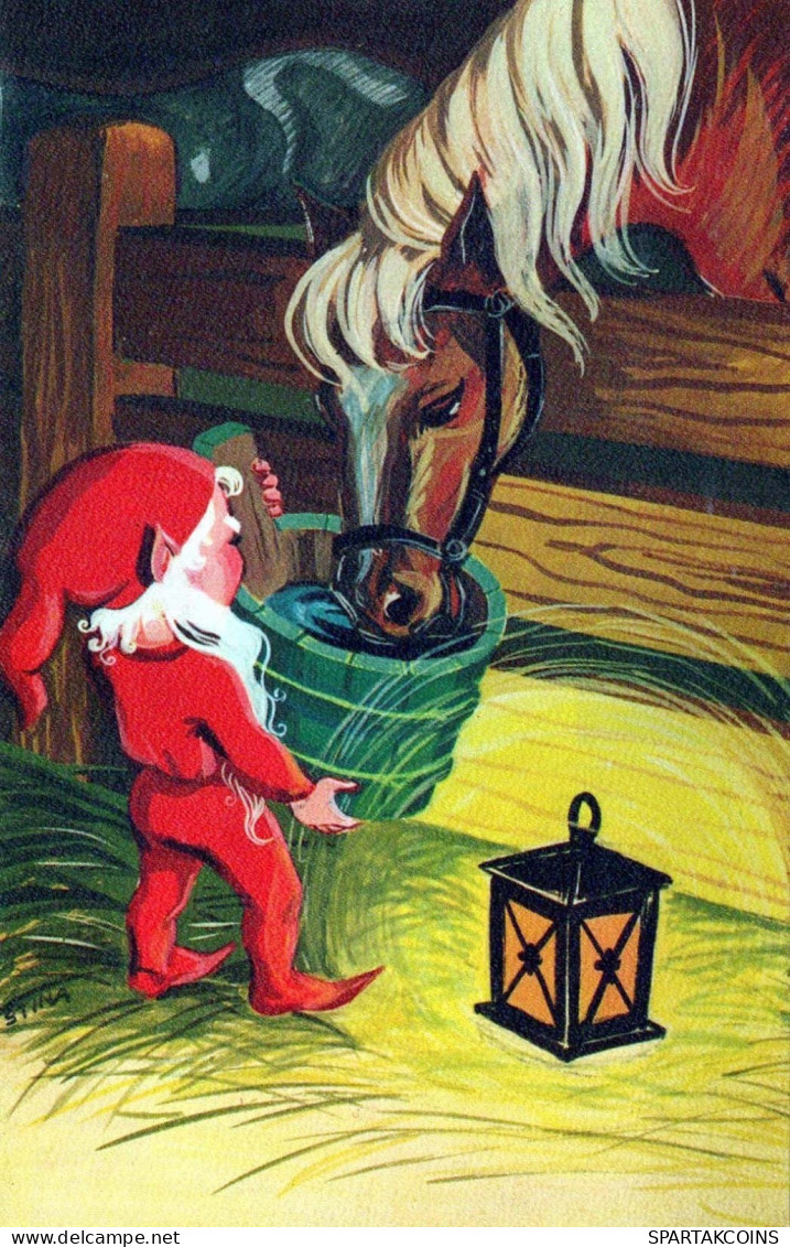 BABBO NATALE Buon Anno Natale Vintage Cartolina CPSMPF #PKG355.IT - Santa Claus