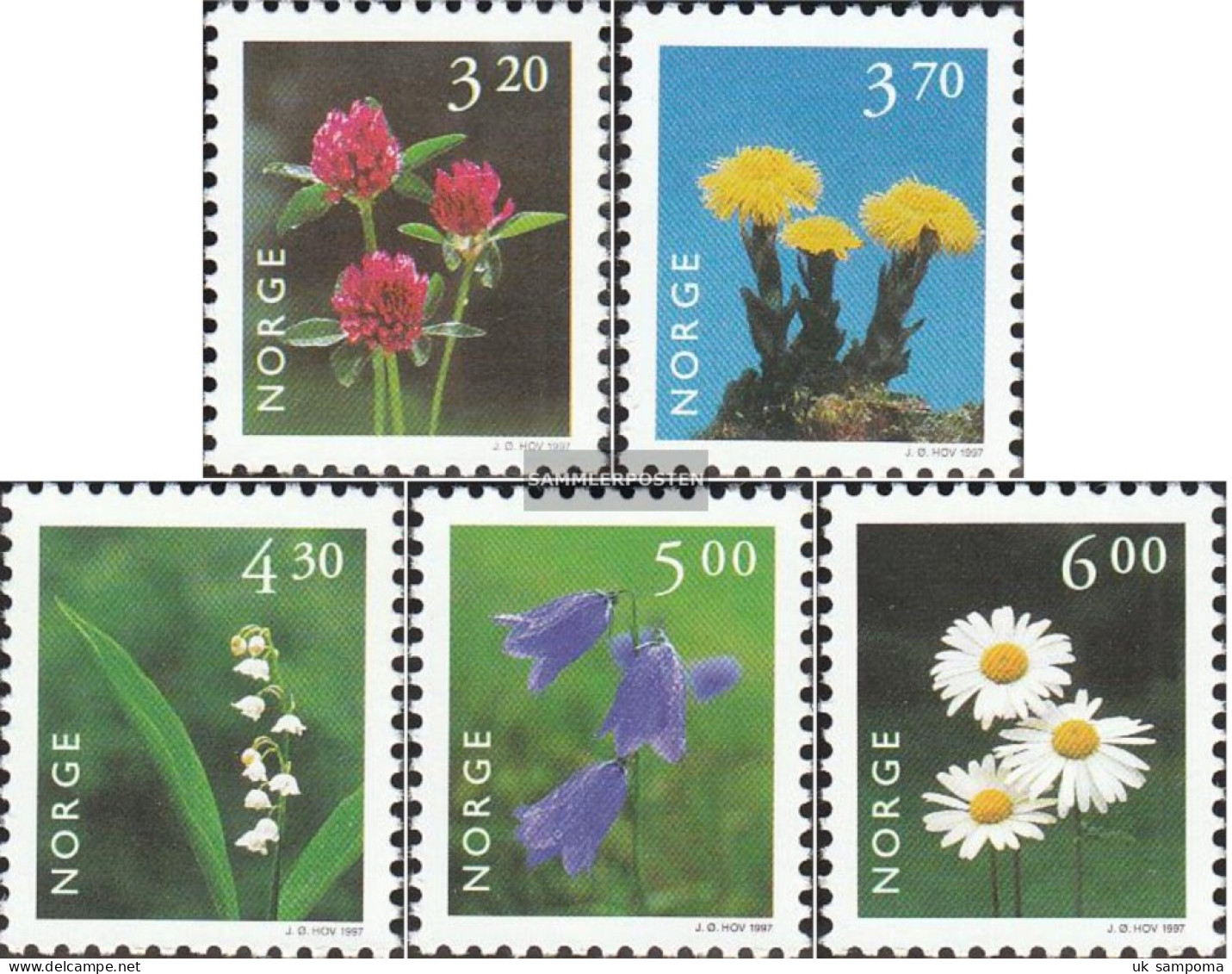 Norway 1230-1234 (complete Issue) Unmounted Mint / Never Hinged 1997 Locals Plants - Unused Stamps